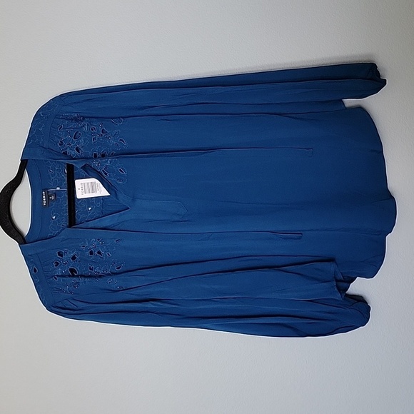 Torrid NWT Cutwork beaded embroidered cutout detail long sleeve boho blouse 0X - Picture 3 of 11